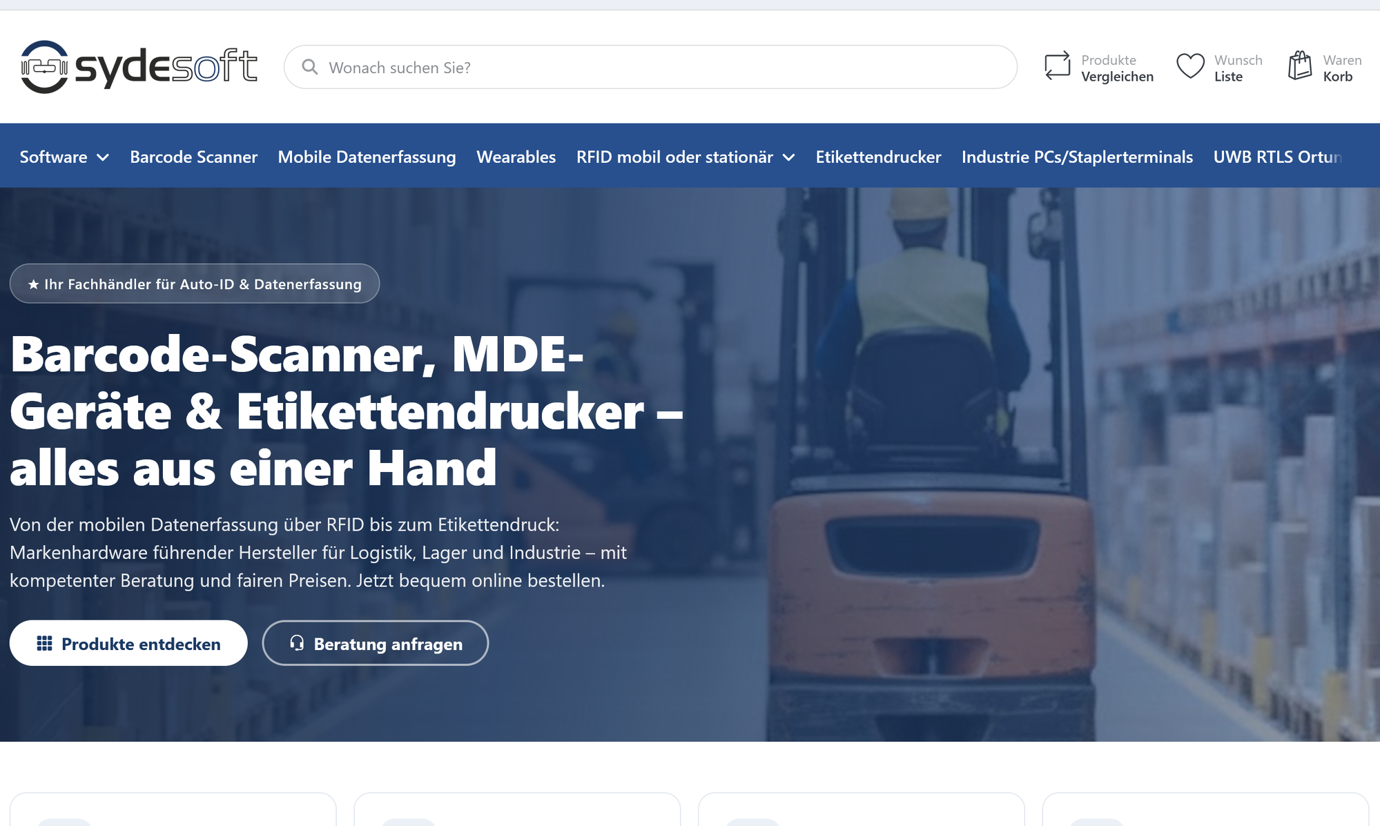 Sydesoft AutoID Online Shop – Barcode-Scanner, MDE-Geräte & Etikettendrucker
