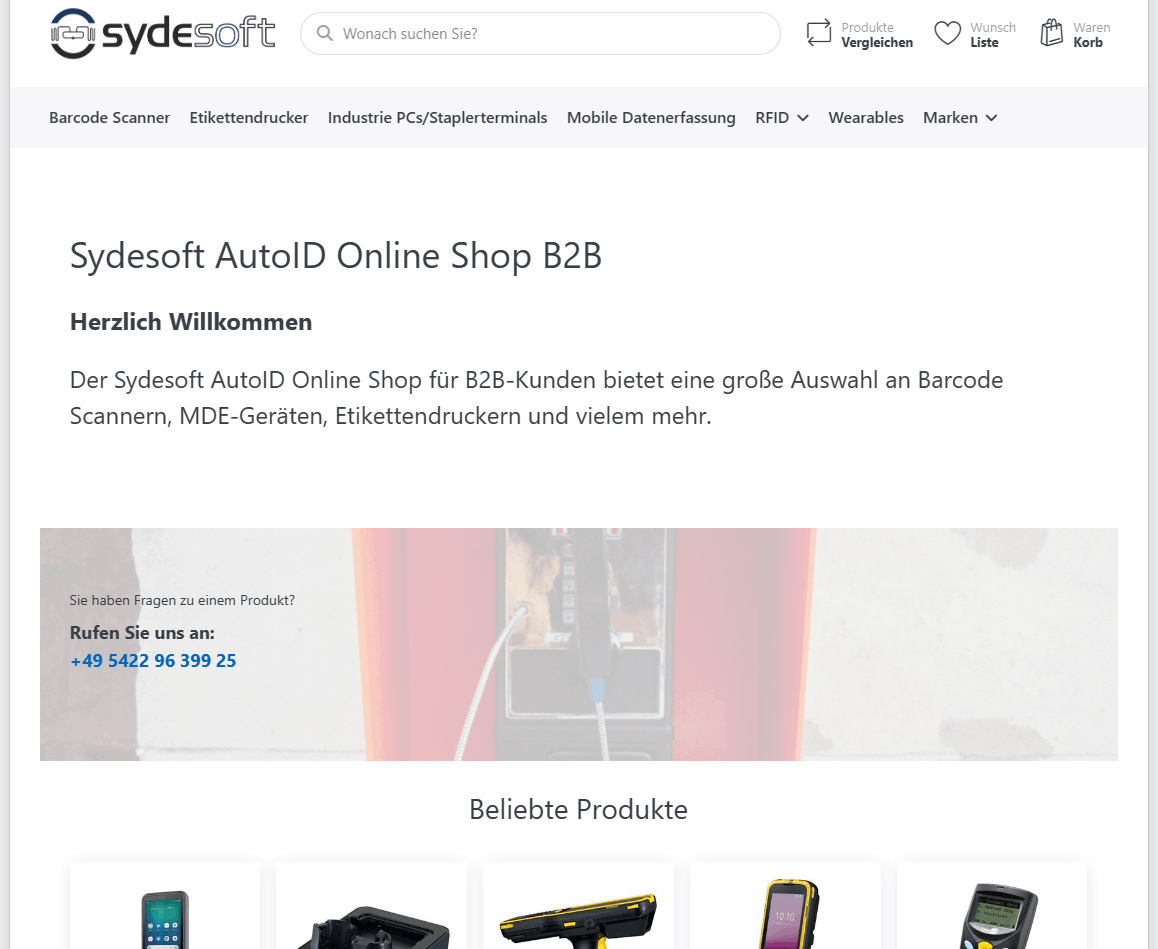 Sydesoft AutoID Online Shop B2B